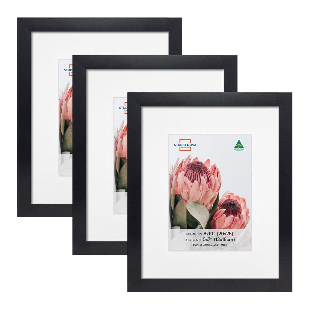 Studio Nova Australia 8x10/5x7 Frame Set Black (3pk) from our Australian Made Picture Frames collection by Studio Nova