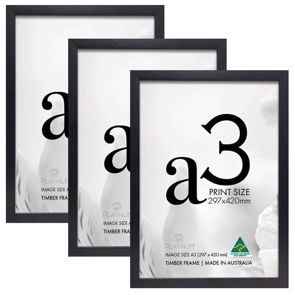 Studio Nova Australian Made A3 Certificate Frame Set Black (3pk) from our Studio Nova Australian Made Picture Frames collection by Studio Nova