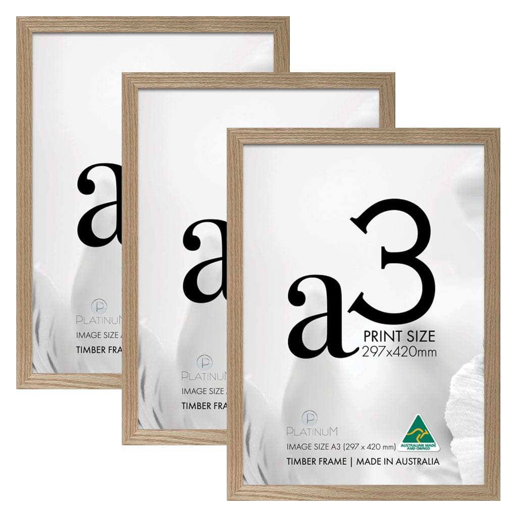 Studio Nova Australian Made A3 Certificate Frame Set Natural Oak (3pk) from our Studio Nova Australian Made Picture Frames collection by Studio Nova