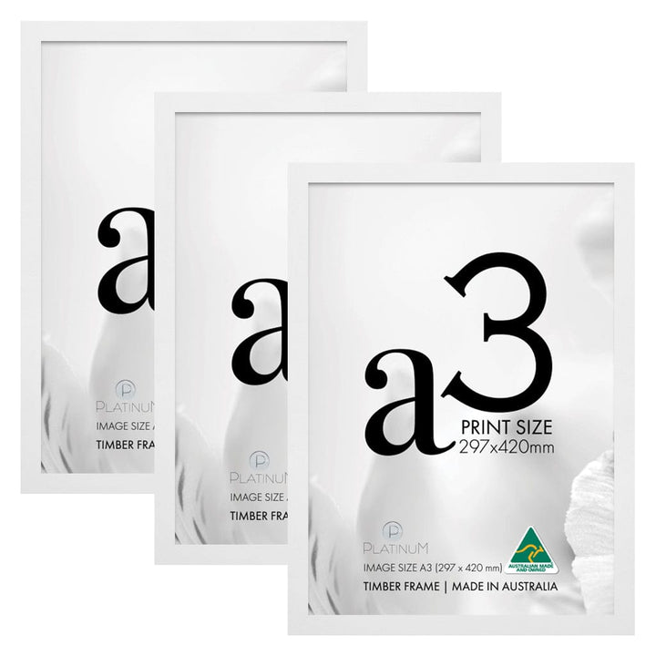 Studio Nova Australian Made A3 Certificate Frame Set White (3pk) from our Studio Nova Australian Made Picture Frames collection by Studio Nova