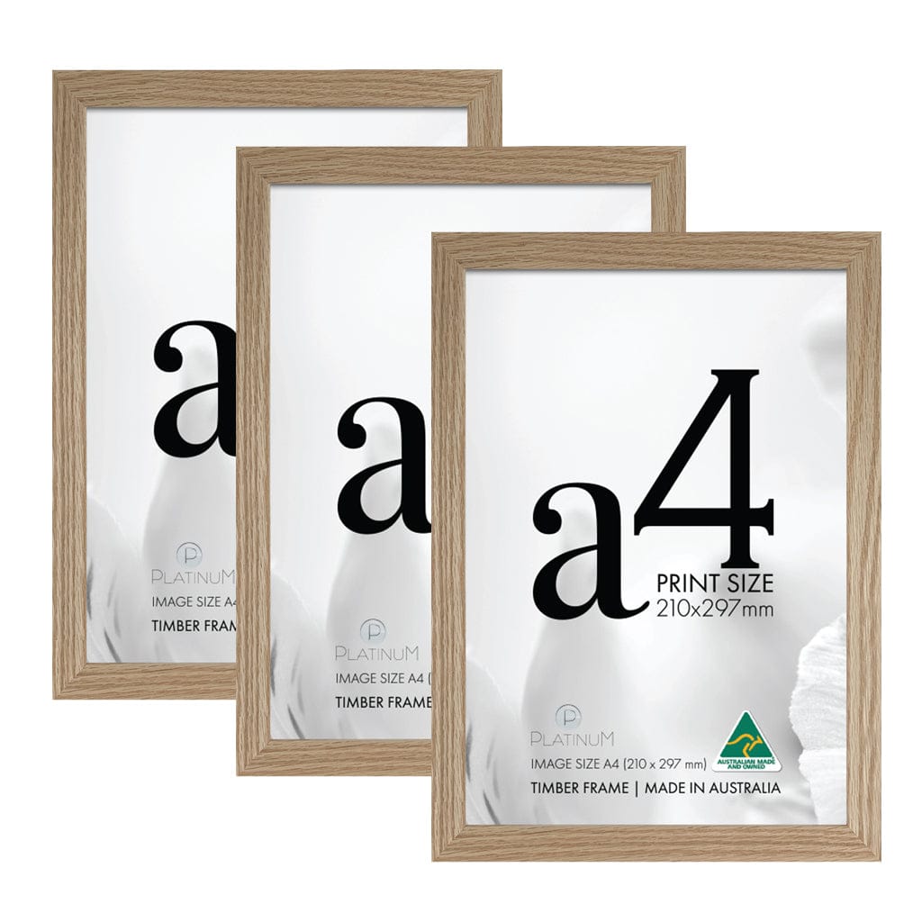 Studio Nova Australian Made A4 Certificate Frame Set Natural Oak (3pk) from our Studio Nova Australian Made Picture Frames collection by Studio Nova