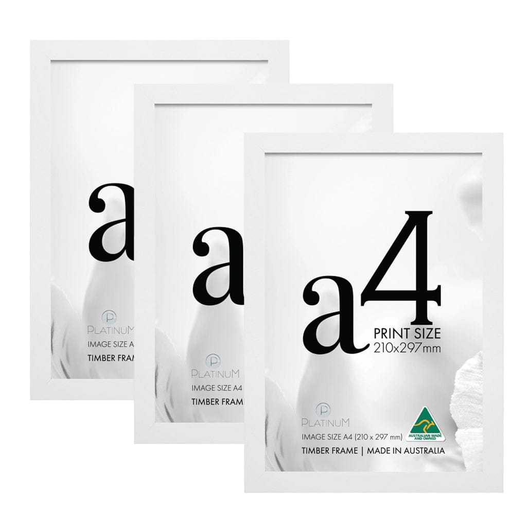 Studio Nova Australian Made A4 Certificate Frame Set White (3pk) from our Studio Nova Australian Made Picture Frames collection by Studio Nova