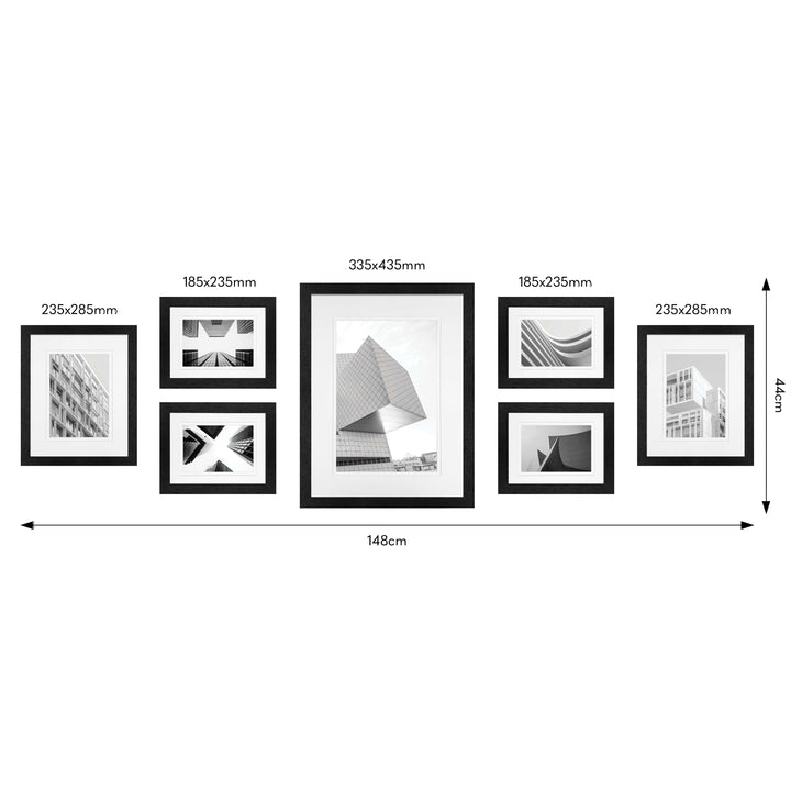 Studio Nova Black Gallery Photo Wall Frame Set (7 Piece) from our Studio Nova Gallery Photo Wall Frame Sets collection by Studio Nova