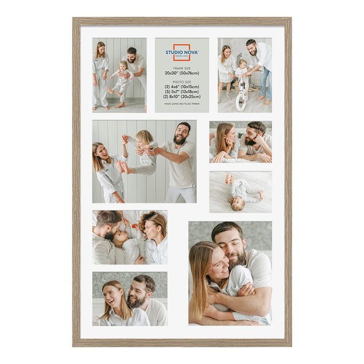 Studio Nova Premium Wooden Natural Collage Frame 20x30in (9 Photos) from our Studio Nova Home Basics Picture Frames collection by Studio Nova