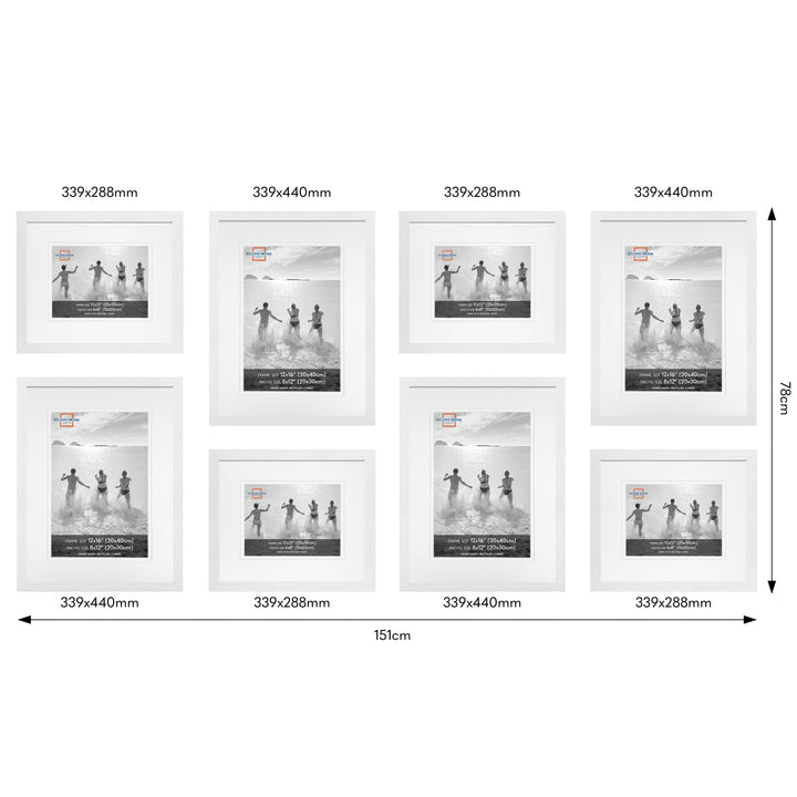 Studio Nova White Gallery Photo Wall Frame Set (8 Piece) from our Studio Nova Gallery Photo Wall Frame Sets collection by Studio Nova